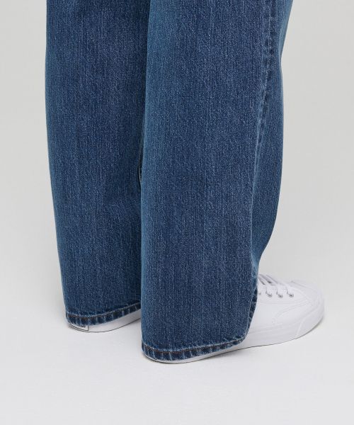 Cheap (W) MUSINSA STANDARD 女款寬版牛仔褲［中靛藍］ MWJNP0Z02-MI
