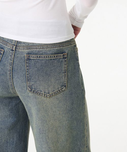 Details for (W) MUSINSA STANDARD 女款寬版梯形牛仔褲［鏽藍色］ MWDNP0Z08-UL