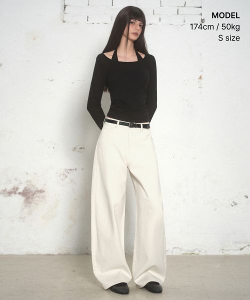 Order (Women) Musinsa Standard Women Wool Tencel Halter Layered Long Sleeve T-Shirt [Black] MWFTL3A04-BK