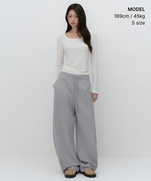 Order (Women) Musinsa Standard Women Wool Tencel Slim Scoop Neck Long Sleeve T-Shirt [Ivory] MWFTL9A09-IV
