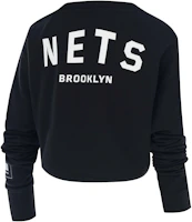 (Women) NBA Brooklyn Nets Logo Print Loose Crop Sweatshirt Black F3APSP22CR11888BKN (Women) NBA Brooklyn Nets Logo Print Loose Crop Sweatshirt Black F3APSP22CR11888BKN