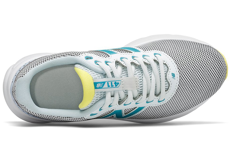 Lookbook New Balance 411系列 v2 舒適耐磨 低幫拼色跑步鞋 女款 灰藍黃