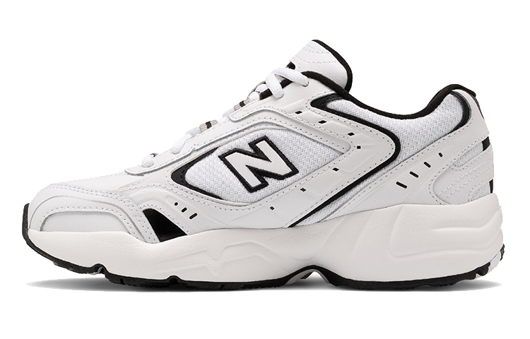 (Women) New Balance 452 Mid-Top Leather Running Shoes Black White D Width WX452SB (D Wide)