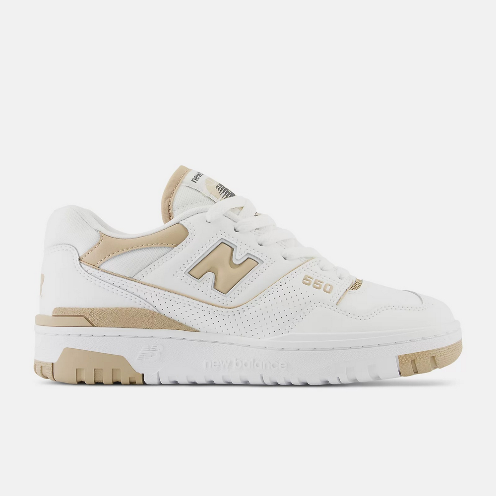 (W) NB 550 Casual Shoes Tan White