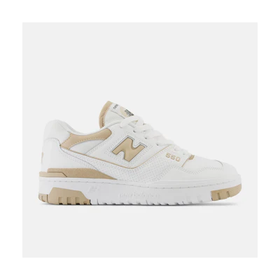 (W) NB 550 Casual Shoes Tan White