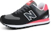 Lookbook (W) New Balance 574 'Hitam Merah Jambu' WL574CPL