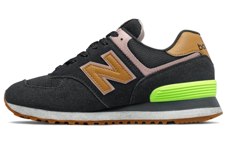 Buy New Balance 574系列 透氣減震防滑 低筒跑步鞋 女款 黑粉黃