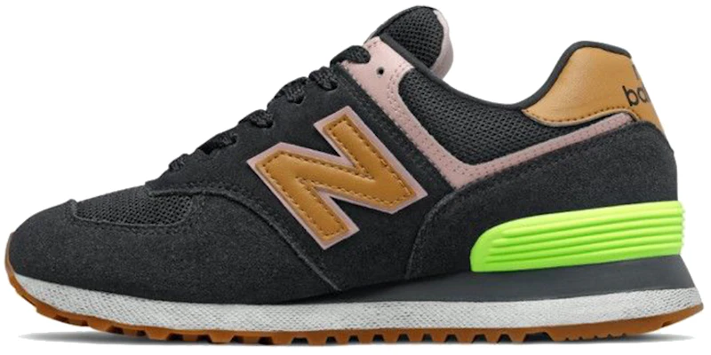 New Balance 574系列 透氣減震防滑 低筒跑步鞋 女款 黑粉黃 Buy New Balance 574系列 透氣減震防滑 低筒跑步鞋 女款 黑粉黃