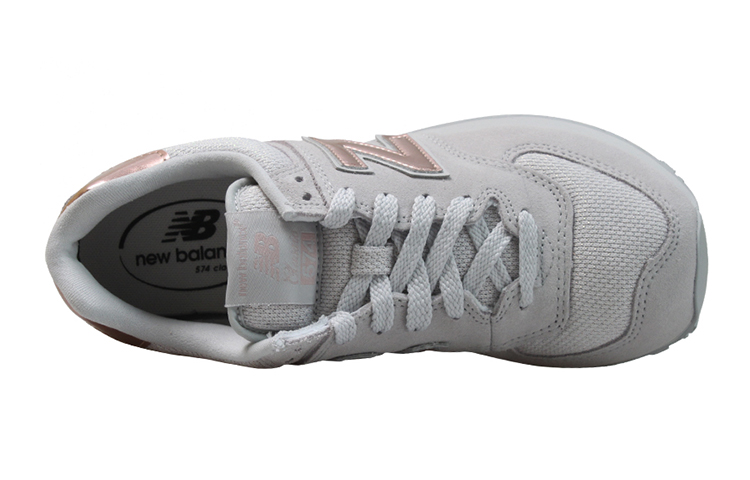 Shop New Balance 574系列 玫瑰金 白色 女款