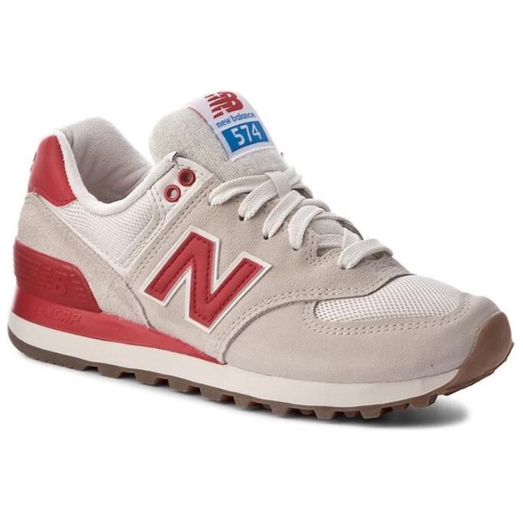 Lookbook New Balance NB 574 經典休閒 低筒 跑步鞋 女款 灰紅色