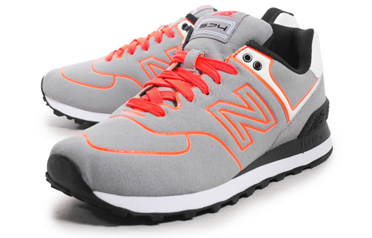 (W) NB 574 Neon Lights Sneakers Grey 'Gray Orange' 圖 2