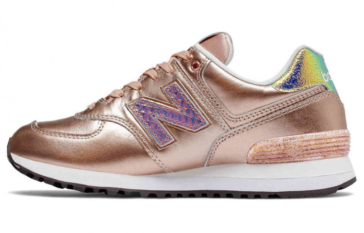 Buy New Balance 574系列 “Glitter Punk” 輕便透氣 低幫運動跑步鞋 女款 玫瑰金