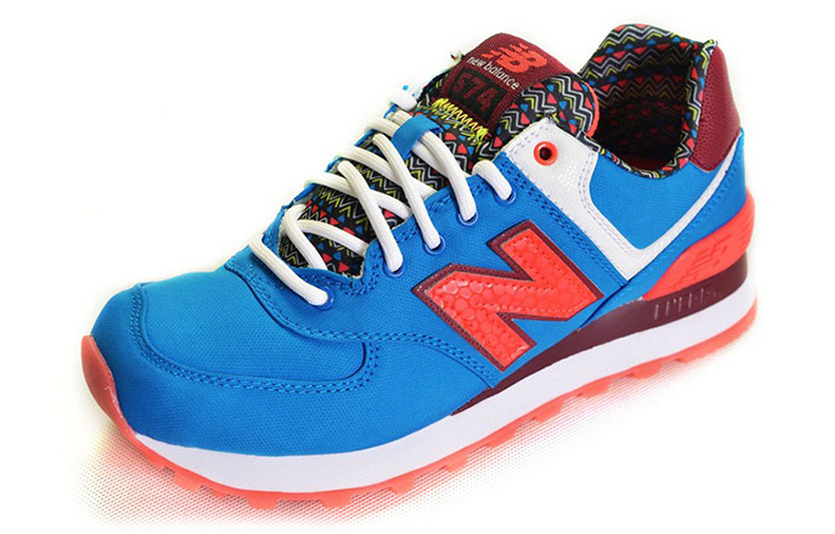 Order (W) New Balance 574 Siri Kasut Rendah Biru Jingga WL574SBE