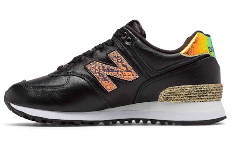 New Balance 574系列 "閃光龐克" 輕便透氣休閒跑步鞋 女款 黑金 Buy New Balance 574系列 "閃光龐克" 輕便透氣休閒跑步鞋 女款 黑金