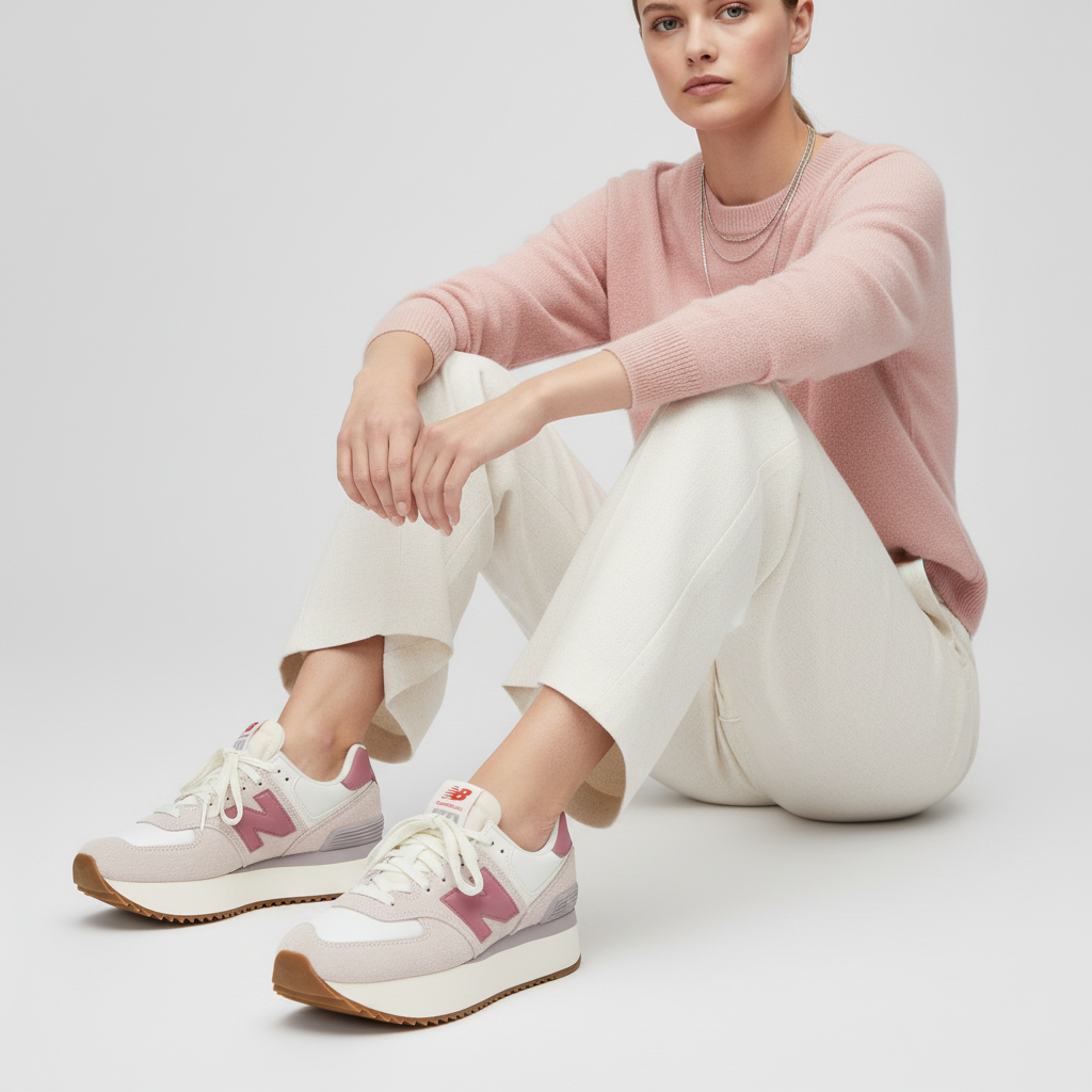 Order New Balance NB 574 防滑耐磨 低幫 跑步鞋 女款 灰粉