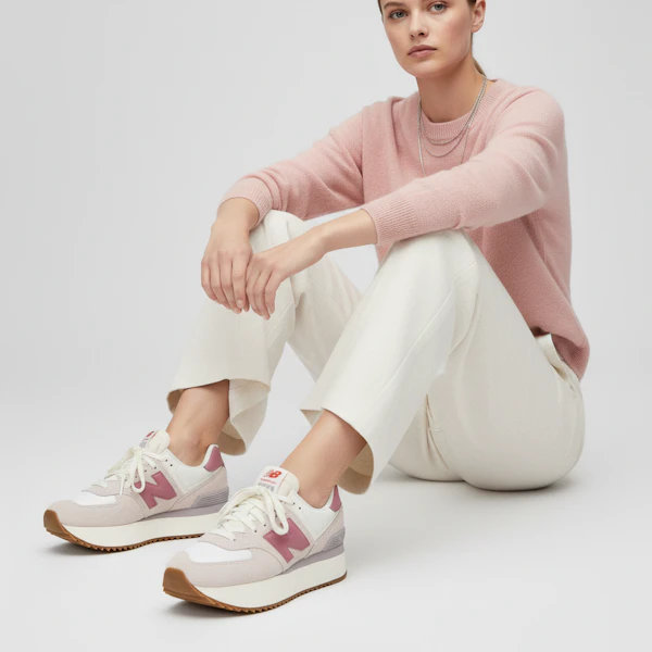 New Balance NB 574 防滑耐磨 低幫 跑步鞋 女款 灰粉 Order New Balance NB 574 防滑耐磨 低幫 跑步鞋 女款 灰粉