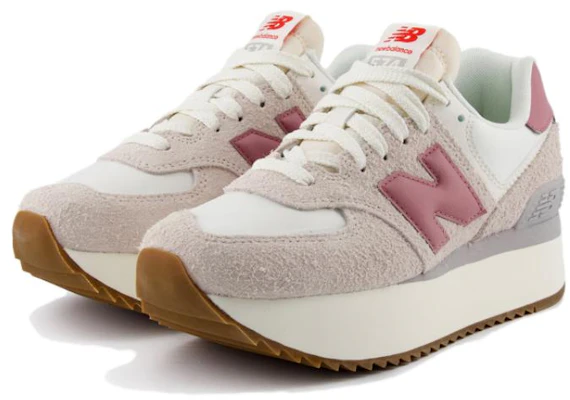 New Balance NB 574 防滑耐磨 低幫 跑步鞋 女款 灰粉 Shop New Balance NB 574 防滑耐磨 低幫 跑步鞋 女款 灰粉
