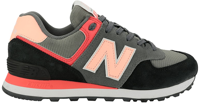 New Balance 574系列 Classic 減震耐磨 低幫跑步鞋 女款 黑灰粉 Order New Balance 574系列 Classic 減震耐磨 低幫跑步鞋 女款 黑灰粉