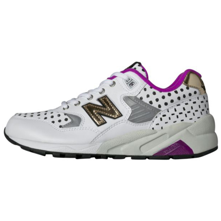 Buy New Balance 580 波點減震耐磨防滑 低筒跑步鞋 女款 白紫色