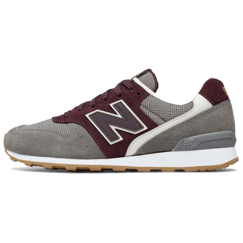 (W) NB 696 Glen Check Plaid 'Gray Wine Red White'