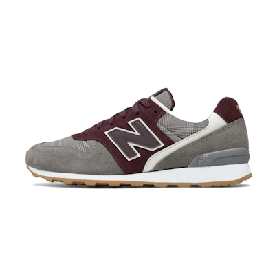 (W) NB 696 Glen Check Plaid 'Gray Wine Red White'