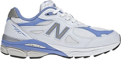 (Women) New Balance 990v3 Made In USA Wide 'White Blue' W990WB3-W (Women) New Balance 990v3 Made In USA Wide 'White Blue' W990WB3-W