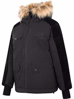 Order (Women) New Balance Black Corduroy Panel Hooded Down Jacket with Fur Trim. AWJ24306-BK