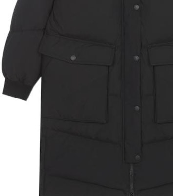 (W) 뉴발란스 블랙 로고 퍼 트림 다운 후드 재킷. AWJ14354-BK Shop (W) 뉴발란스 블랙 로고 퍼 트림 다운 후드 재킷. AWJ14354-BK