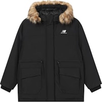 (Women) New Balance Black Long Down Jacket with Hidden Zipper & Logo. AWJ23330-BK (Women) New Balance Black Long Down Jacket with Hidden Zipper & Logo. AWJ23330-BK