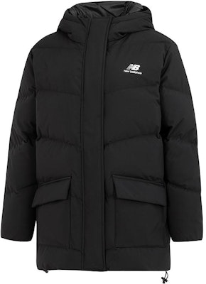 (W) 新百伦 黑色羽绒夹克带对比Logo印花. AWJ23333-BK Order (W) 新百伦 黑色羽绒夹克带对比Logo印花. AWJ23333-BK