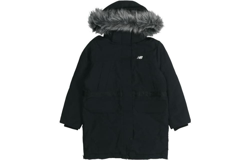 Order (Women) New Balance  Black Puffer Jacket with Logo Print and Zipper Hoodie. NP943092-BK