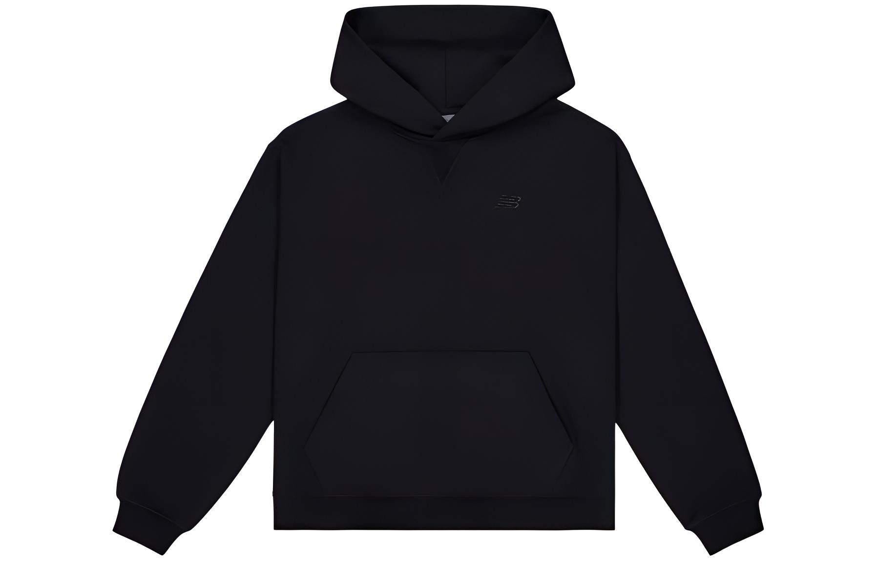 (Women) New Balance  Black Pullover Hoodie Casual Solid Color. WT41537-BK