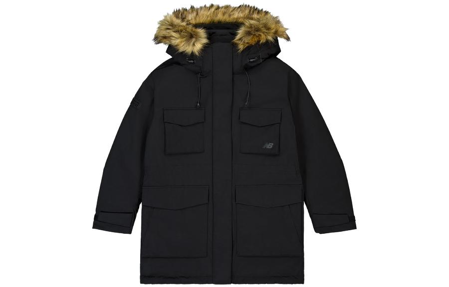 (Women) New Balance  Black Solid Color Hooded Zipper Down Jacket NPD44152-BK