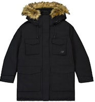 (Women) New Balance Black Solid Color Hooded Zipper Down Jacket NPD44152-BK (Women) New Balance Black Solid Color Hooded Zipper Down Jacket NPD44152-BK