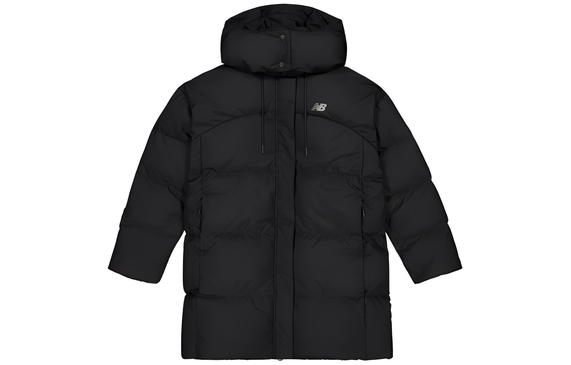 (Women) New Balance  Black Solid Color Zip-Up Hooded Down Jacket NPD48112-BK