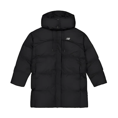 (Women) New Balance Black Solid Color Zip-Up Hooded Down Jacket NPD48112-BK