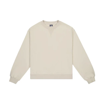 (Women) New Balance Casual Khaki Crewneck Knit Pullover Sweatshirt. WT41500-LIN