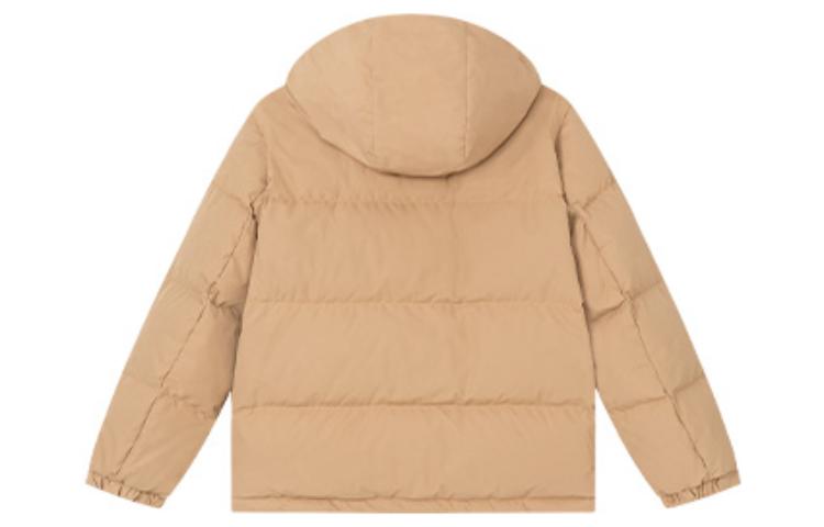 Lookbook (Women) New Balance  Khaki Logo Print Hooded Windproof Down Jacket. 5PC44172-BEI