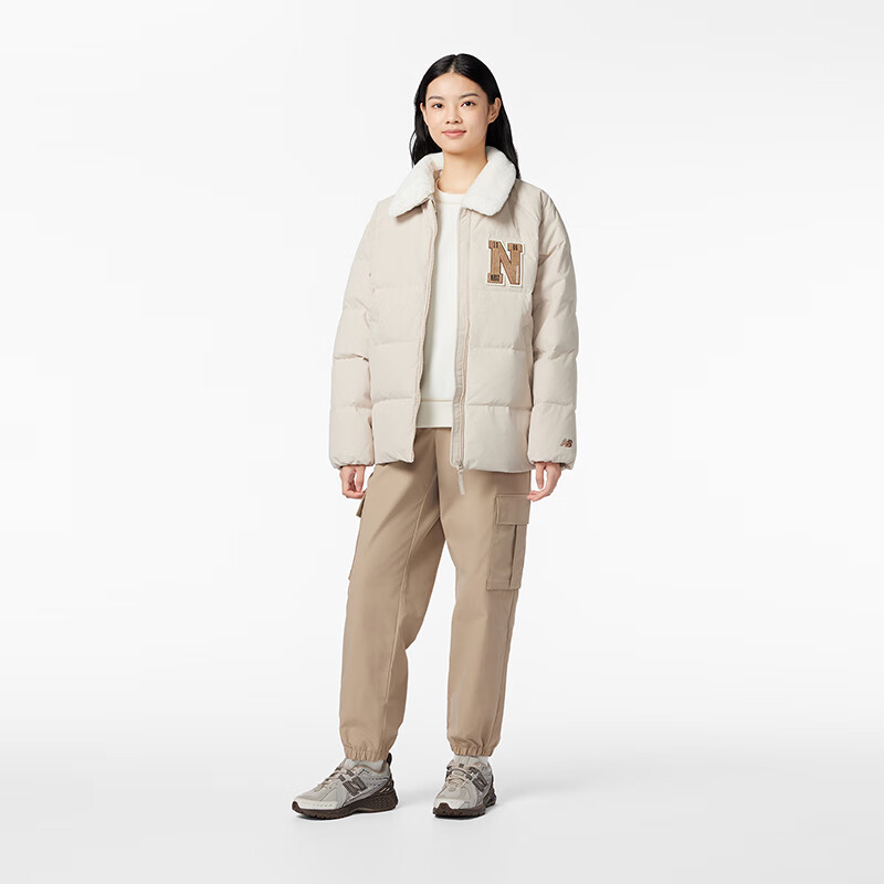 Shop (W) 新百伦毛领拉链羽绒外套卡其色. NPD4E122-LBE