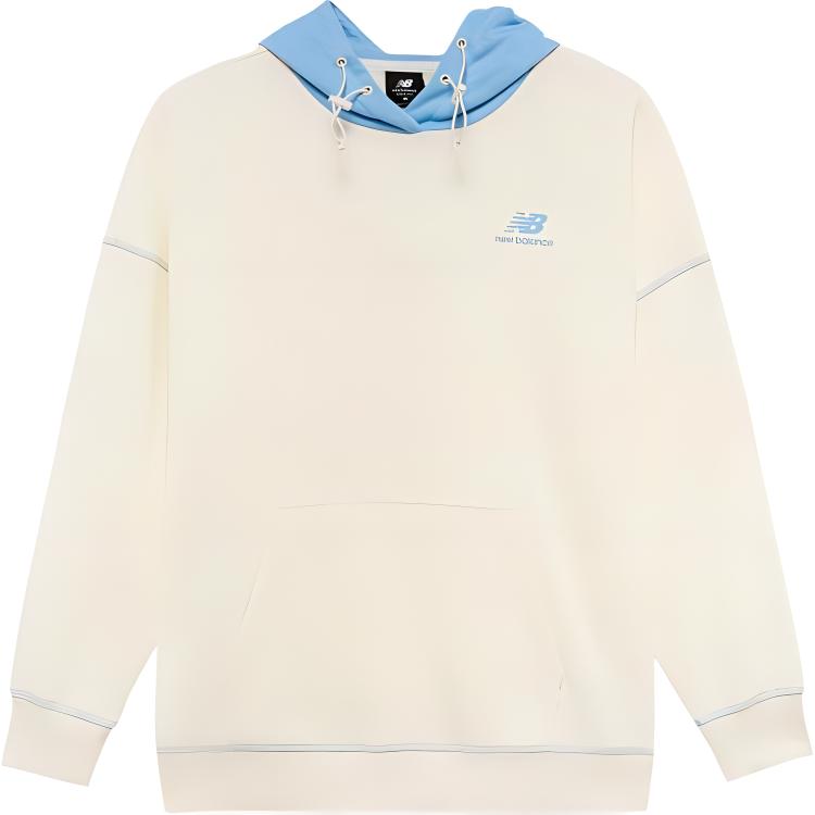 (Women) New Balance  Logo Print Pullover Hoodie Cream White AWT23342-CIC