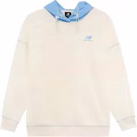 (Women) New Balance Logo Print Pullover Hoodie Cream White AWT23342-CIC (Women) New Balance Logo Print Pullover Hoodie Cream White AWT23342-CIC