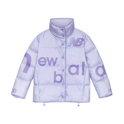 (Women) New Balance Logo Winter Down Jacket Purple Quarter Zip 5PB4U152-DV