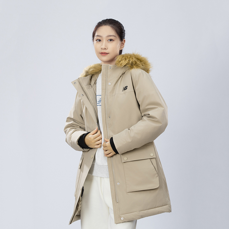 Details for (W) ニューバランス 防風ロングフードダウンジャケット カーキ カジュアルウェア AWJ34318SOT