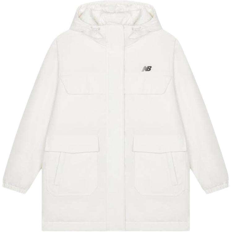 (Women) New Balance  Mid-Length Hooded Down Jacket White AWJ33332-CIC