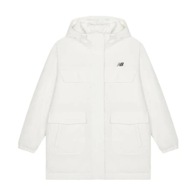 (Women) New Balance Mid-Length Hooded Down Jacket White AWJ33332-CIC