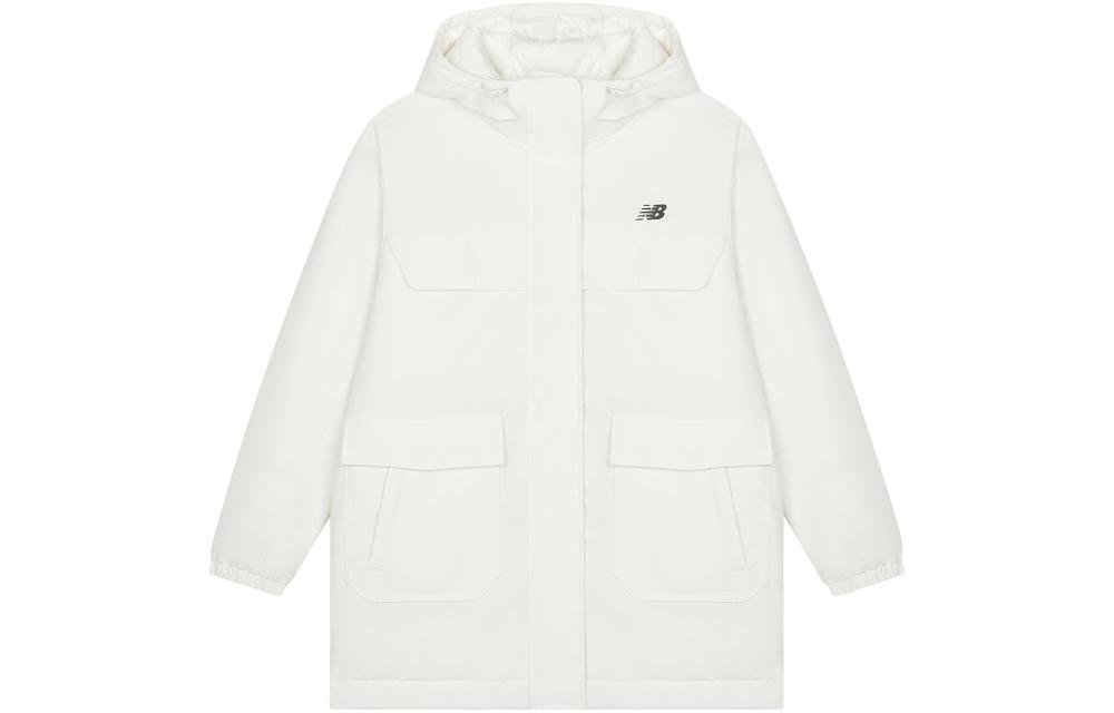 Order (W) ニューバランス ミドル丈 フード付き ダウンジャケット ホワイト AWJ33332-CIC