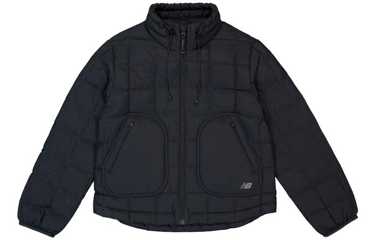 (Women) New Balance  Outdoor Down Jacket Black - Zip-Up High Collar Warm Coat. NPD47082-BK