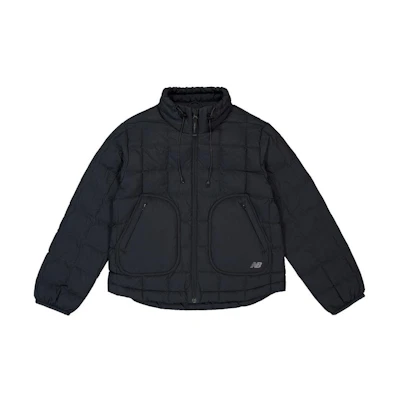 (Women) New Balance Outdoor Down Jacket Black - Zip-Up High Collar Warm Coat. NPD47082-BK