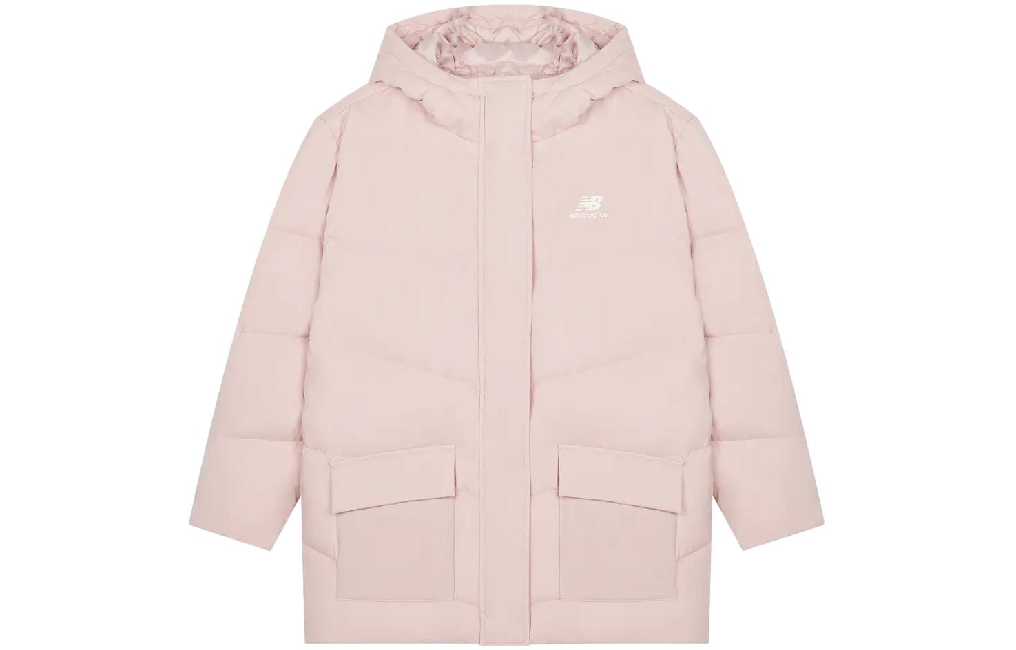 (Women) New Balance  Pink Logo Graphic Hooded Down Jacket. AWJ23333-PS1