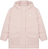 (Women) New Balance Pink Logo Graphic Hooded Down Jacket. AWJ23333-PS1 (Women) New Balance Pink Logo Graphic Hooded Down Jacket. AWJ23333-PS1